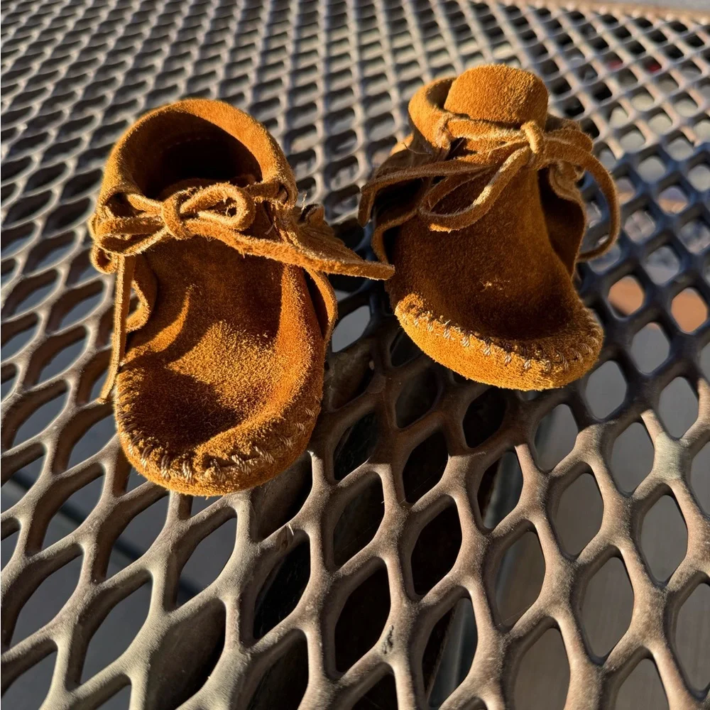 Brown Suede Kids Moccasins